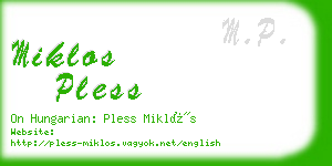 miklos pless business card